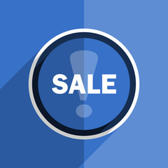 blue flat design sale modern web icon