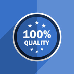 blue flat design quality modern web icon