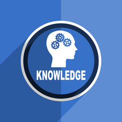 blue flat design knowledge modern web icon