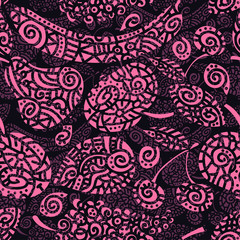 Seamless pattern with stylized fruits