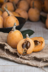 Spring fruit, fresh loquat in a plate