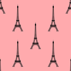 Fototapeta na wymiar Eiffel tower, Paris, France. Seamless background.