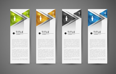option infographic banners with crystal triangles, graphic design template