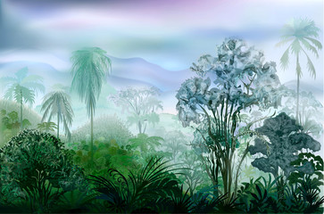 Naklejka premium Tropikalne lasy deszczowe
