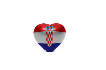Naklejka premium heart with national flag of croatia
