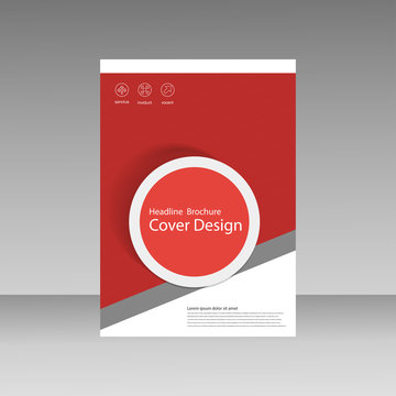 Triangle and circle vector annual report brochure design template