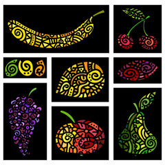 Fruits. Stained glass window