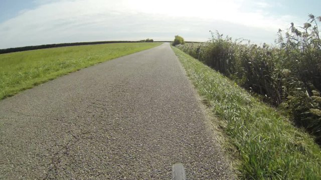 POV of a bicycle drive looking forward