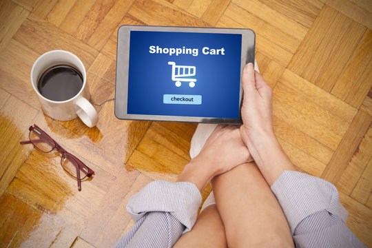 online shopping on tablet