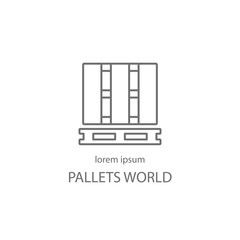 Thin line vector logo of pallets.