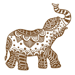 Hand drawn Indian elephant.