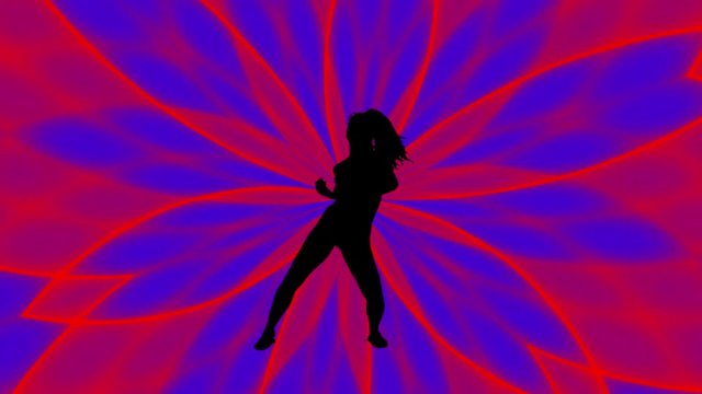 dancing Silhouette-With a colorfull motion background.