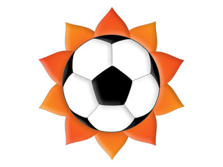 Obraz premium Soccer ball in the form of the sun
