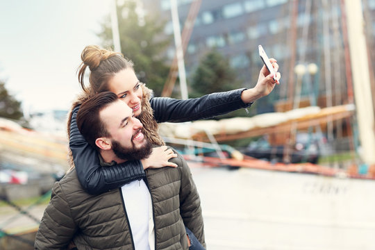 Young Couple Taking Selfie