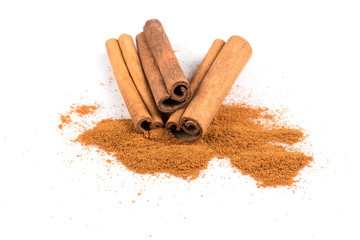 cinnamon sticks with powder