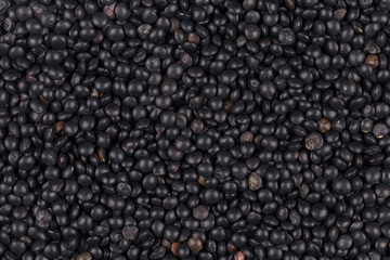 black lentils background closeup