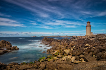 Fototapeta na wymiar Long exposure landscape, lighthouse in Galicia, Spain