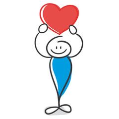 Stick Figure Series Blue / Herz