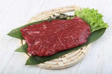 Raw beef steak