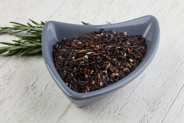 Wild rice in the bowl