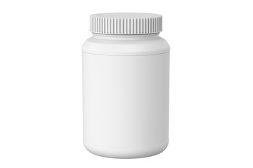 white plastic jar, 3D rendering