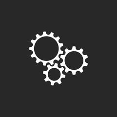 Gears sign simple icon on background