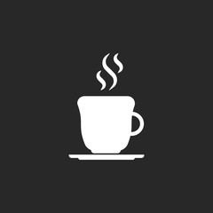Coffee tea cup  sign simple icon on background