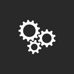 Gears sign simple icon on background