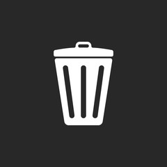 Recycle thrash can simple icon on background
