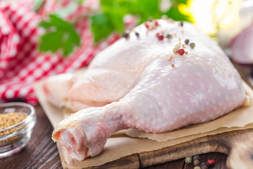 raw chicken leg
