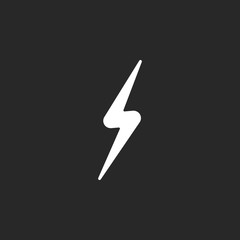 Lightning energy electricity sign simple icon on background
