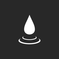 Water drop with rounds sign simple icon on background