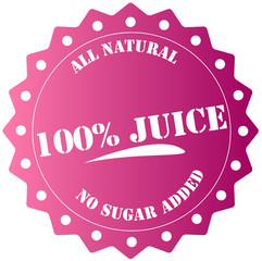 All natural 100 percent Juice stamp