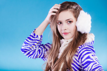 Young woman in wintertime.