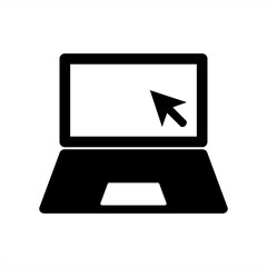 computer notebook laptop technology internet network icon black
