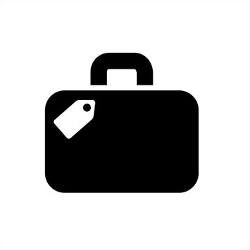 luggage bag suitcase baggage travel icon simple black