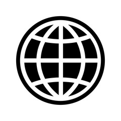 globe travel sphere map simple black icon