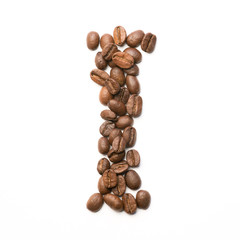 Зерна кофе. Шрифт. Алфавит.