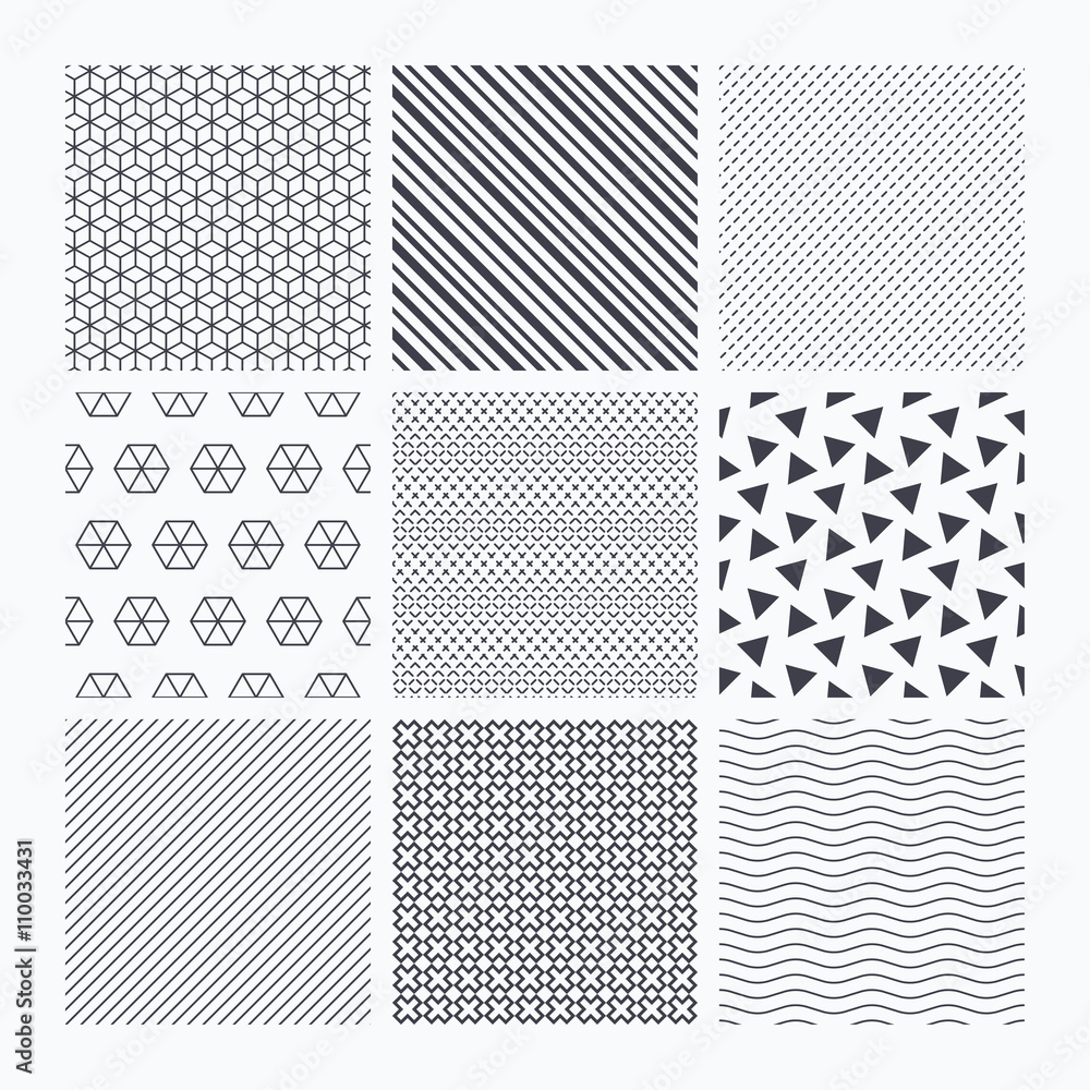 Poster cubes, dashed diagonal lines seamless textures.