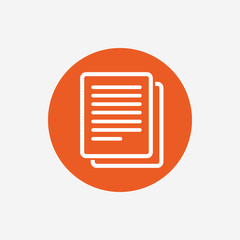 Copy file sign icon. Duplicate document symbol.