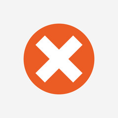 Delete sign icon. Remove button.