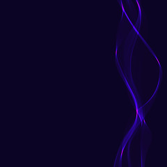 Blue wavy  ribbon on a dark  background