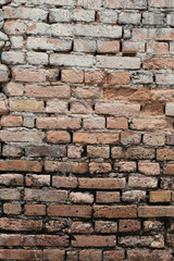 Texture brick wall is weathered and have corrosive.