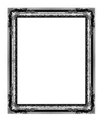 antique frame isolated on white background, black color