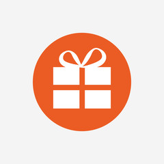 Gift box sign icon. Present symbol.