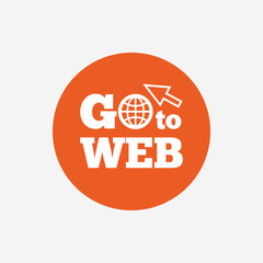 Go to Web icon. Internet access symbol.