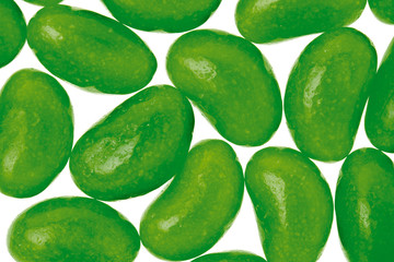 top view of green candies.