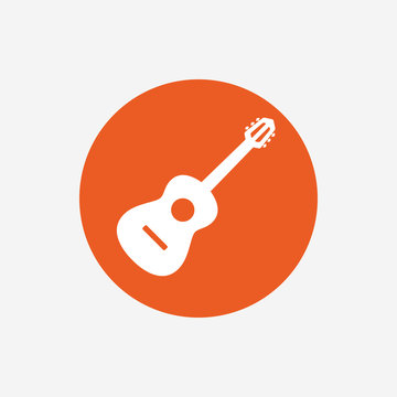 Acoustic guitar sign icon. Music symbol.