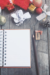 Blank notepad with christmas decoration