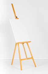 Easel with blank canvas template